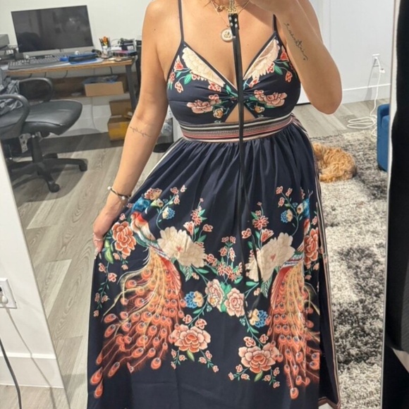 Boho Floral Print Cut out Cami Dress - Picture 5 of 7